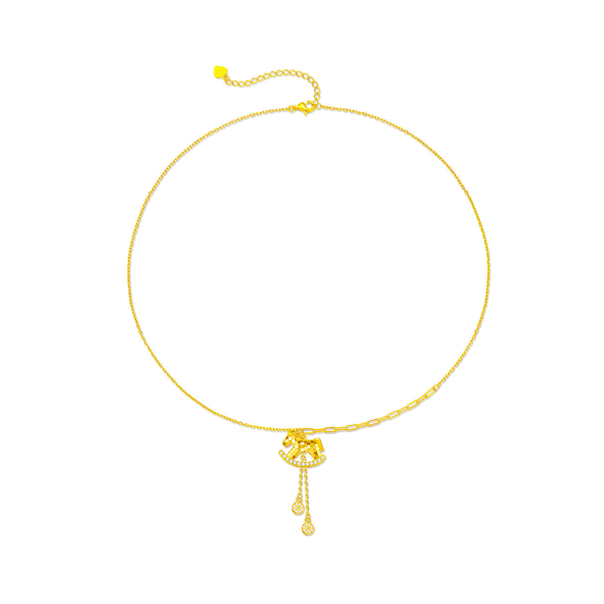 S925 Silver Zircon Rich Horse Jewelry Set - Necklace Bracelet